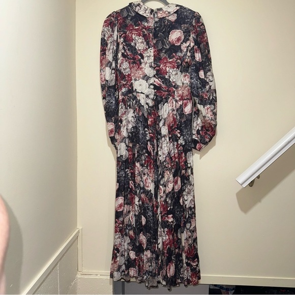 Women’s Vintage Floral Maxi Length Drop Waist Long Puff Sleeve Dress Size: 6 - Picture 12 of 16